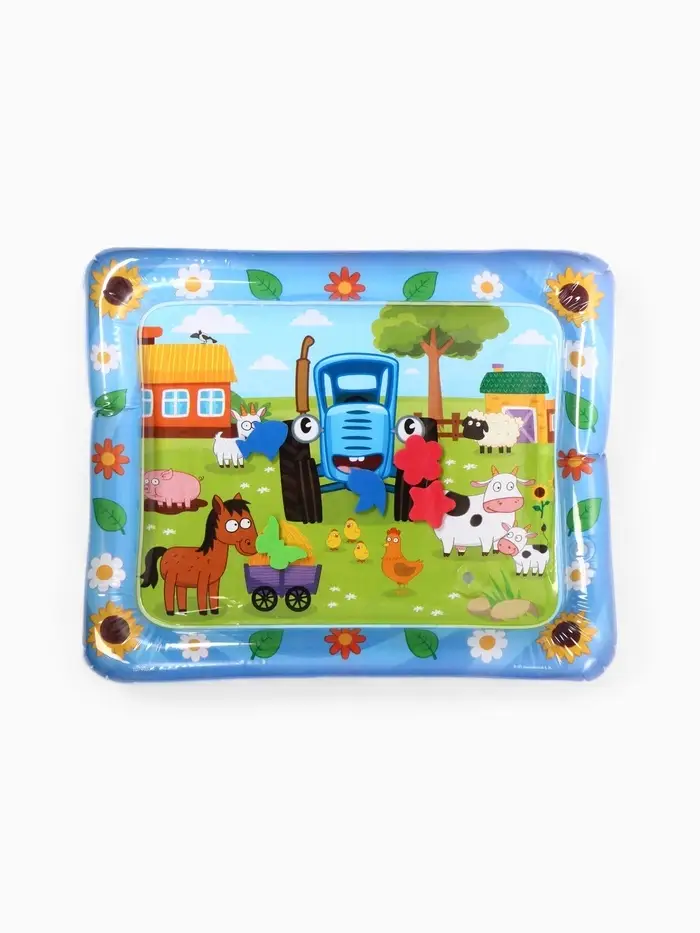 Акваковрик надувной, 60&times;50 см, фигурки EVA, Синий Трактор