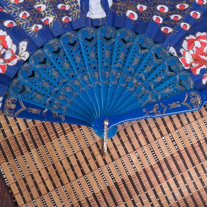 Веер складной h=21 см &laquo;Павлин&raquo;, МИКС