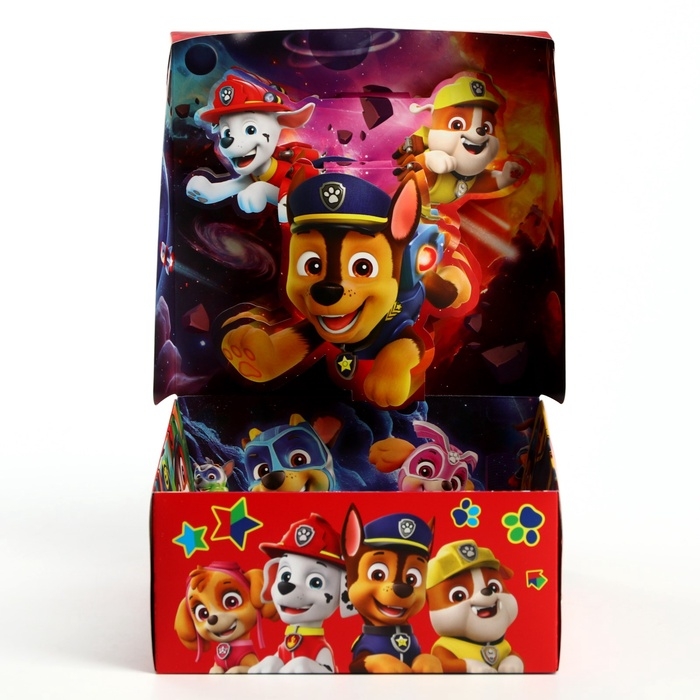 Подарочная коробка складная с 3Д, Щенячий патруль, 15х15х7 см Подарочная коробка складная с 3Д, Щенячий патруль, 15х15х7 см