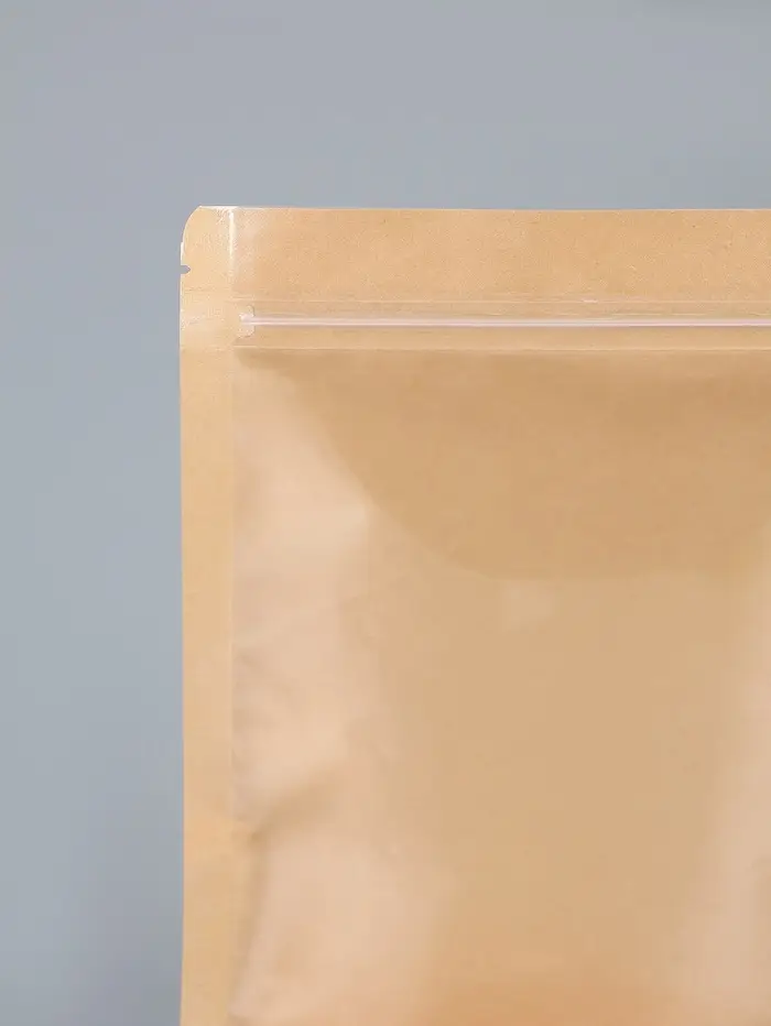 Пакет Zip-lock Крафт с прозрачной стенкой 18&times;26 + 4 см