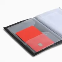Обложка для автодокументов, натуральная кожа, гладкая, 10&times;1&times;13 см, чёрная