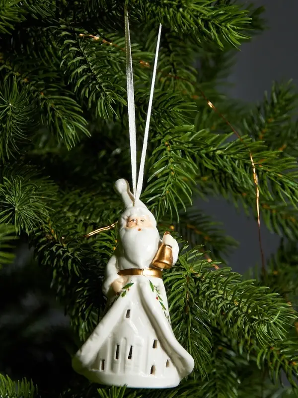 Светодиодная подвеска &laquo;Дед Мороз в белом&raquo;, 10.8&times;6.4&times;5 см, 1 LED, от батареек LR44&times;3, свечение тёплое белое