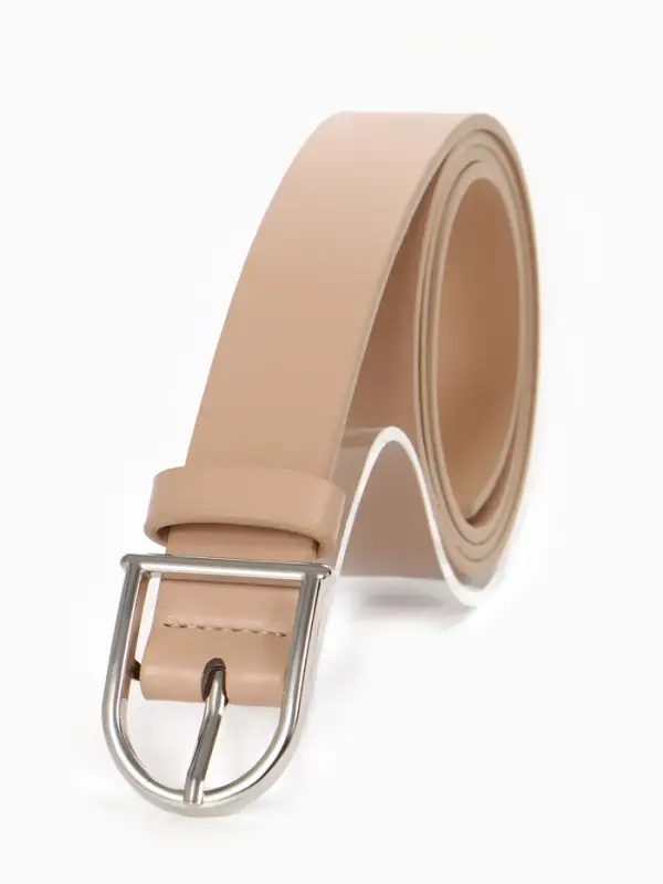 Ремень женский, 1 прокол, металл пряжка, 2.8&times;105 см, бежевый