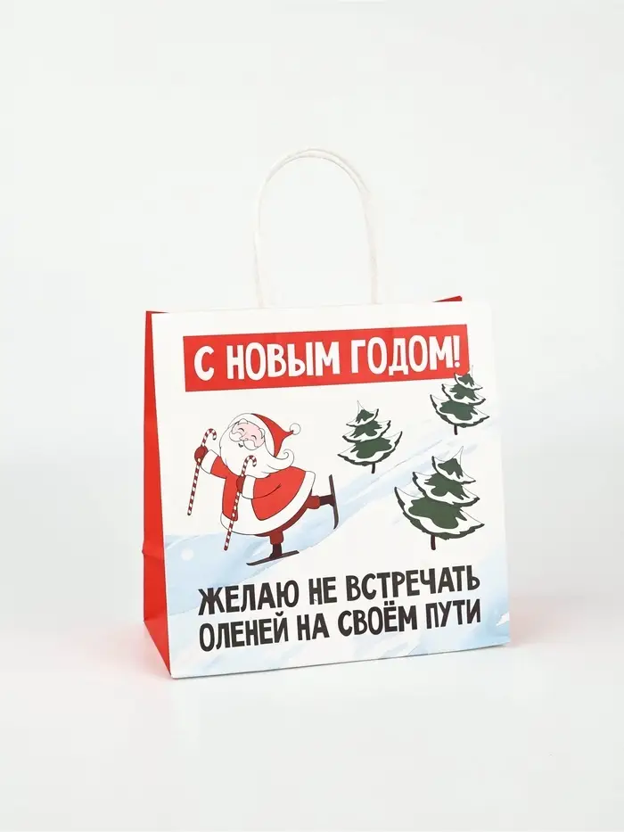 Пакеты подарочные новогодние &laquo;Новый год&raquo;, 22&times;22&times;11 см, 10 шт.