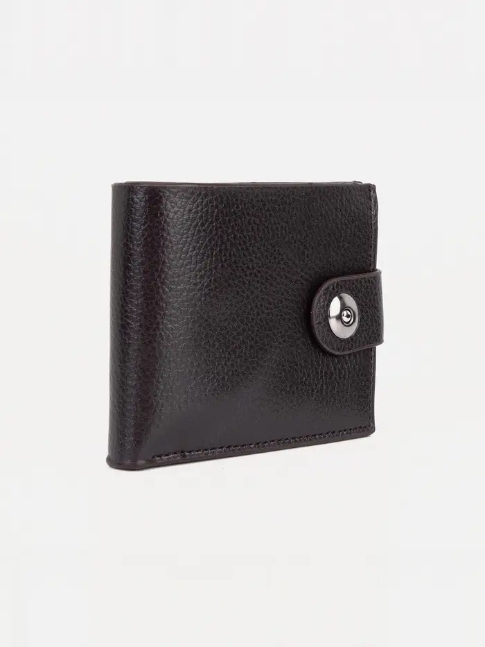 Портмоне мужское, на магните, два отделения, коричневое