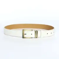 Ремень женский с винтом, 110&times;2.5 см, пряжка металл, золотистая, белый