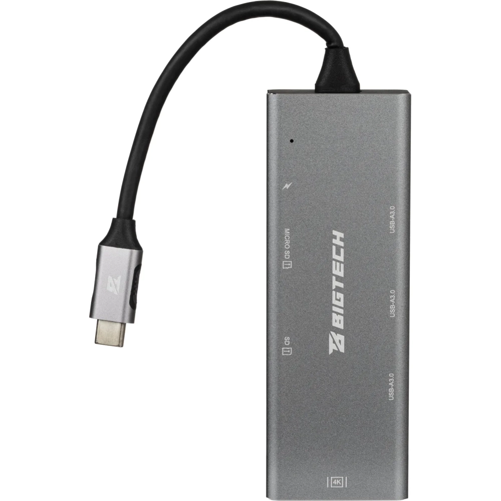 Разветвитель USB HS002 USBх3/HDMIх1/microSDx1/TFcardx1/Серый