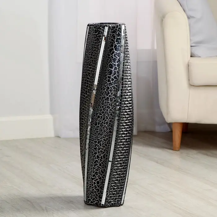 Ваза напольная &laquo;Раскаты&raquo;, 13&times;60 см, керамика, чёрная