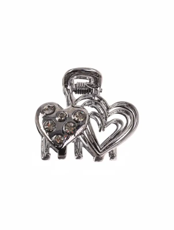 Крабик для волос &laquo;Оливия&raquo;, сердца, 2.5 см, чёрный