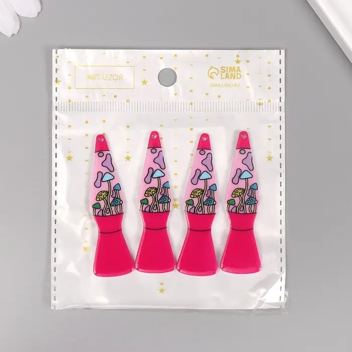 Декор для творчества акрил двусторонний Декор для творчества акрил двусторонний "Лава-лампа с грибами" 6,1х1,7х0,2 см