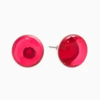 Серьги пластик "Монпансье" круг 1,5см, цвет малиновый