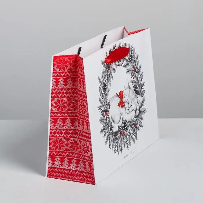 Пакет ламинированный «Новогодний котёнок», MS 23 х 18 х 8 см