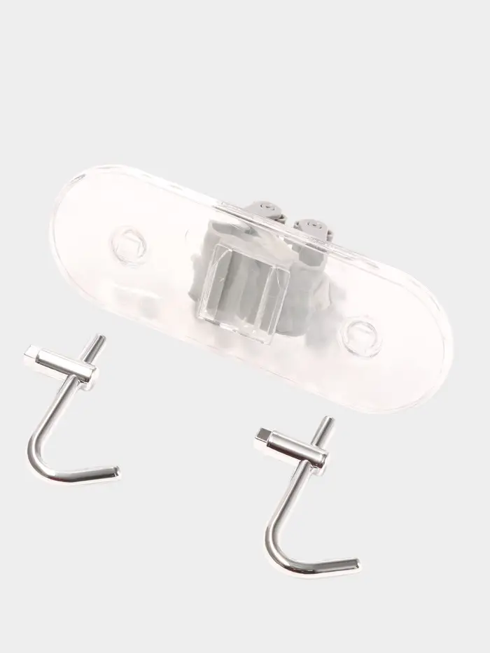 Держатель для швабр настенный самоклеящийся, прозрачная основа, 16&times;6&times;6 см