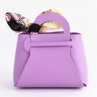 Кожанная подарочная сумочка 13 х12 х 5,5 см сиреневая