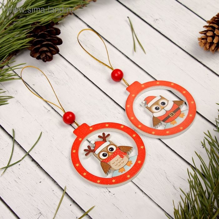 Подвеска «Совёнок в шаре», МИКС, односторонняя Подвеска «Совёнок в шаре», МИКС, односторонняя