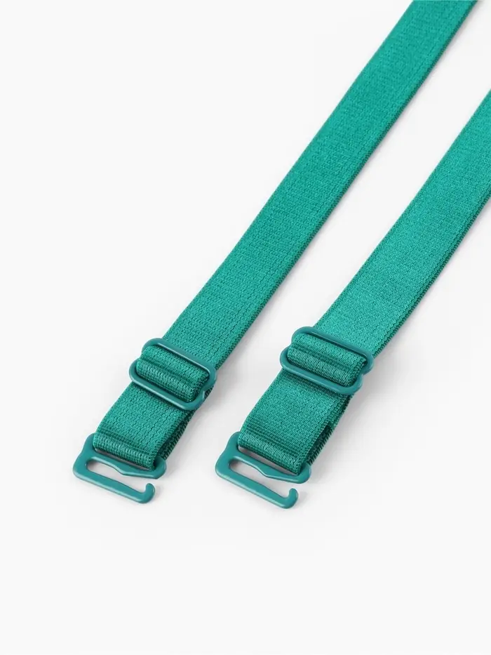 Лямки для бюстгальтера, текстильные, 1.5 см, 37 см, пара, зелёные