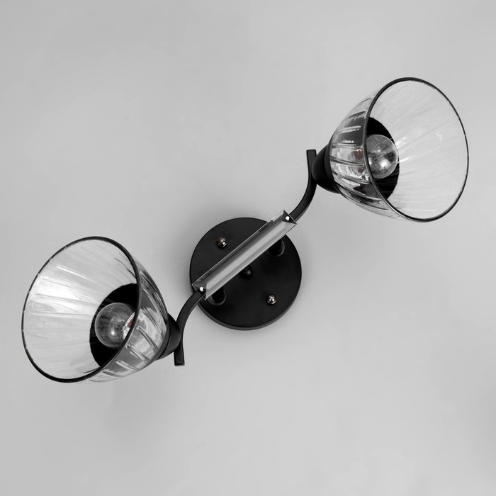 Люстра потолочная Люстра потолочная "Аррон" E27 2х40Вт черный 46х19х24см