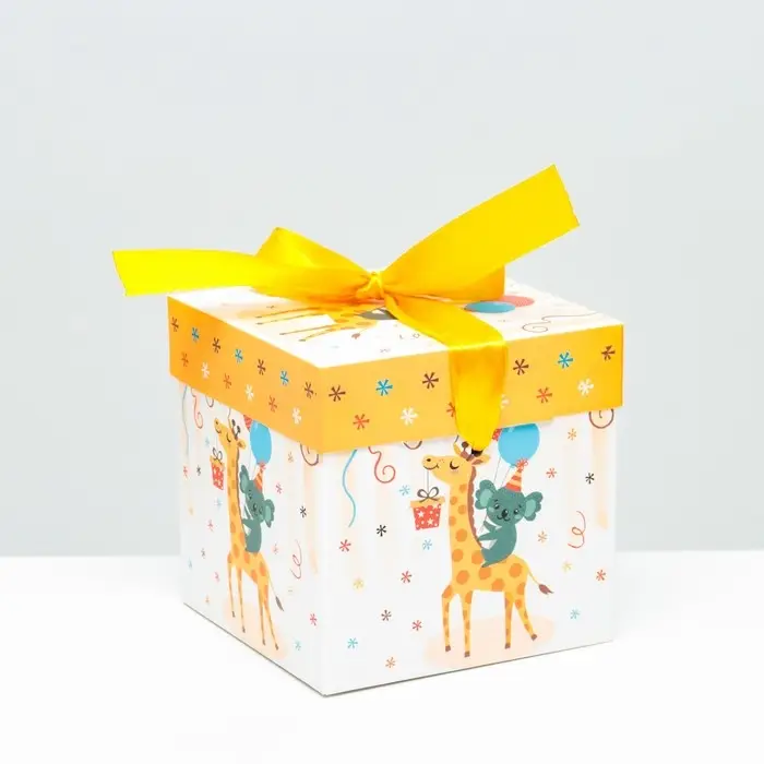Коробка Самосборная Коробка Самосборная "Детская" Жираф 10х10х10 см