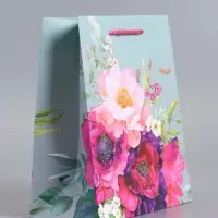 Пакет подарочный "Цветочный комплимент" ламинированный 18 х 22,3 х 10 см