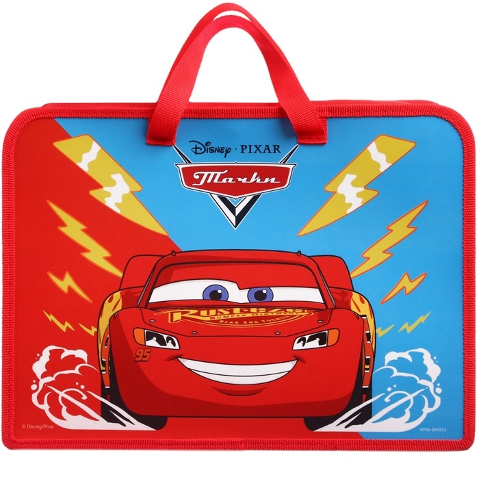 Папка пластиковая с ручками А4, на молнии, 80х330х240 мм, Тачки Папка пластиковая с ручками А4, на молнии, 80х330х240 мм, Тачки