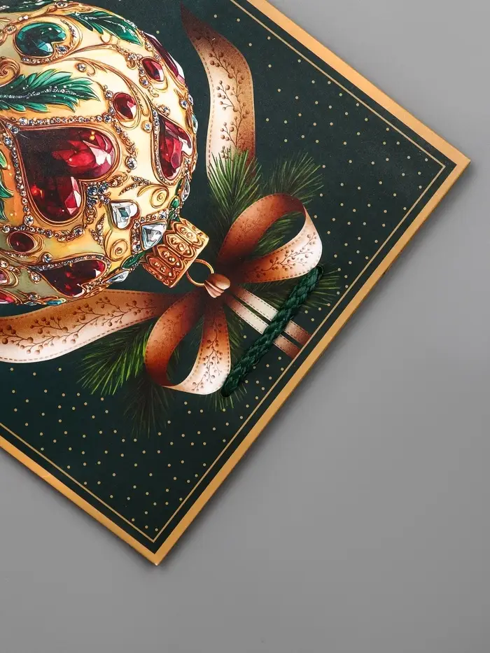 Пакет подарочный новогодний ламинированный, «Ёлка» , 18×10×22.3 см