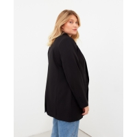 Пиджак женский двубортный MIST plus-size, размер 52, цвет чёрный