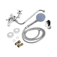 Смеситель для ванны ZEIN Z0155, кран-букса 1/2", душевая лейка и шланг, хром