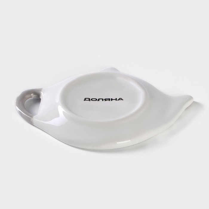 Подставка под чайный пакетик Доляна «Зайка», 12×9 см, цвет белый Подставка под чайный пакетик Доляна «Зайка», 12×9 см, цвет белый