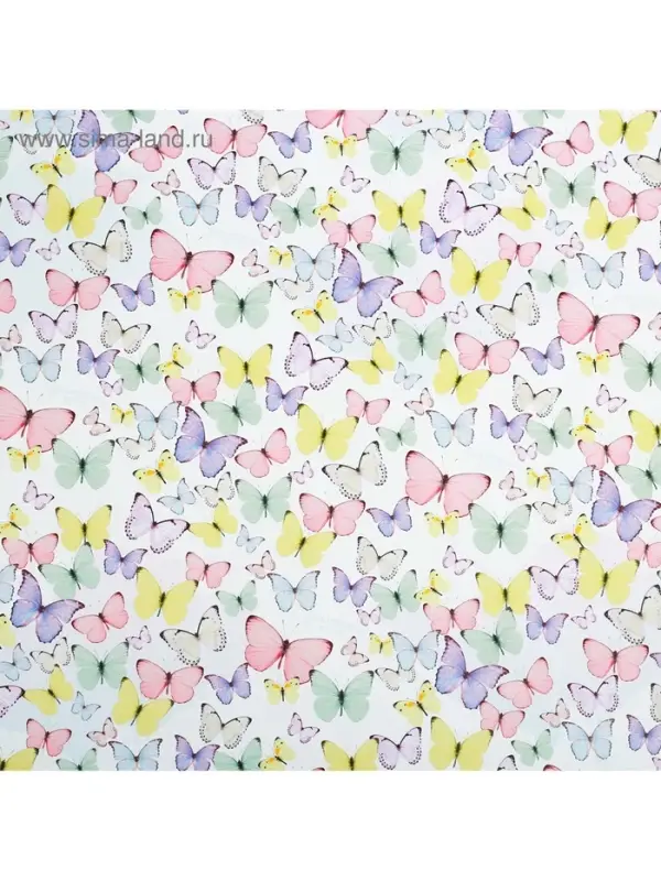 Бумага упаковочная глянцевая «Светлые бабочки», 70 х 100 см Бумага упаковочная глянцевая «Светлые бабочки», 70 х 100 см