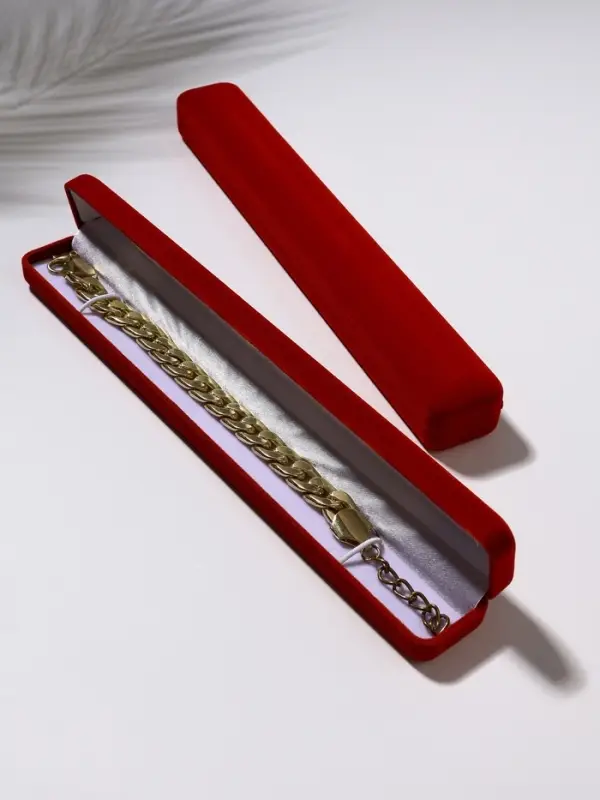 Футляр бархатный под браслет, цепочку, часы &laquo;Пенал&raquo;, 23.5&times;3 см, красный