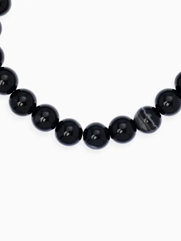 Браслет из бусин &laquo;Агат&raquo;, d=5.5 см, шар №8, чёрный