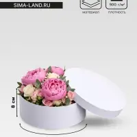 Коробка круглая подарочная белая, 20&times;8 см