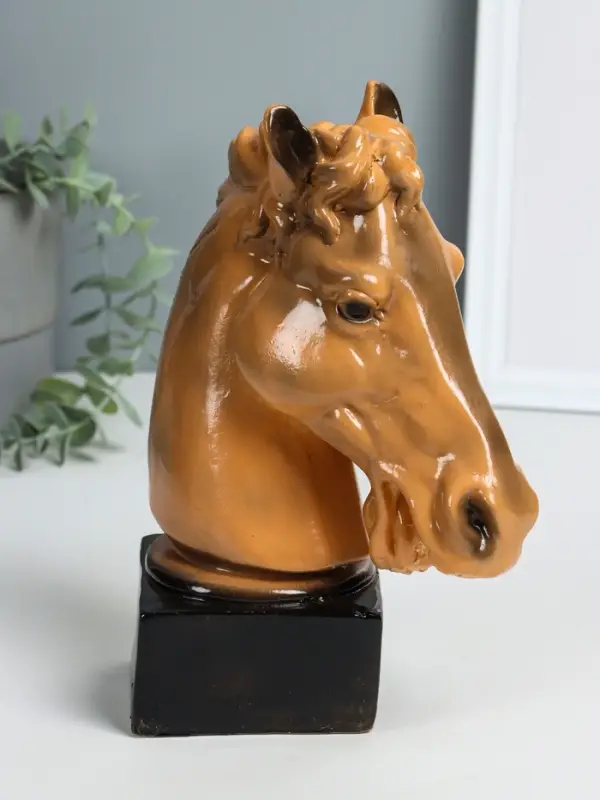 Копилка "Голова коня  Гнедая" высота 25 см, коричневый