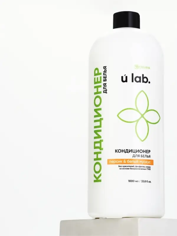 Кондиционер для белья, аромат персик и белый мускус, 1000 мл, ULAB