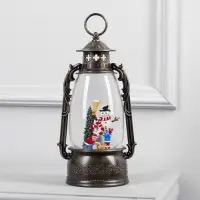 Светодиодная фигура &laquo;Фонарь с детьми и снеговиком&raquo; 15&times;30&times;12.5 см, пластик, от батареек ААх3, USB, свечение тёплое белое