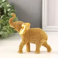Фигурка полистоун &laquo;Золотой слонёнок&raquo;, бисерный, 11&times;5&times;12.1 см