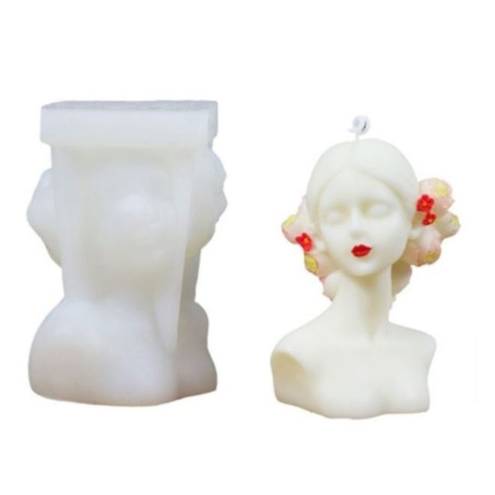 Молд силикон Молд силикон "Девушка с цветами в волосах" 11х9х7,5 см