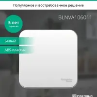 Переключатель BLANCA одноклавишный наружный (схема 6) с изоляционной пластиной 10A 250B белый