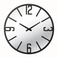 Часы настенные, интерьерные, бесшумные, d-50 см, зеркало, черные