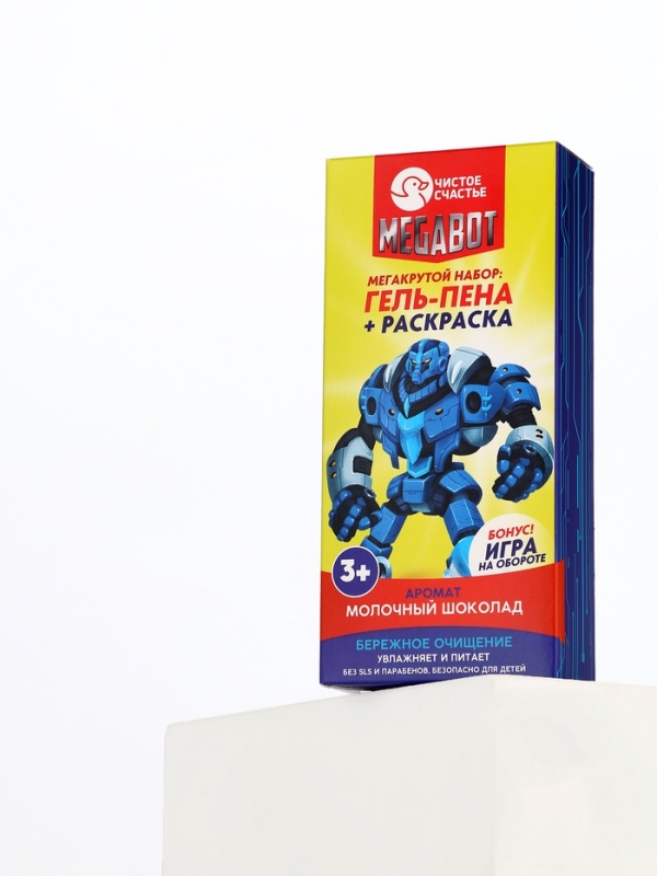 Набор детский  Набор детский "MEGABOT", гель-пена 250 мл, раскраска А5