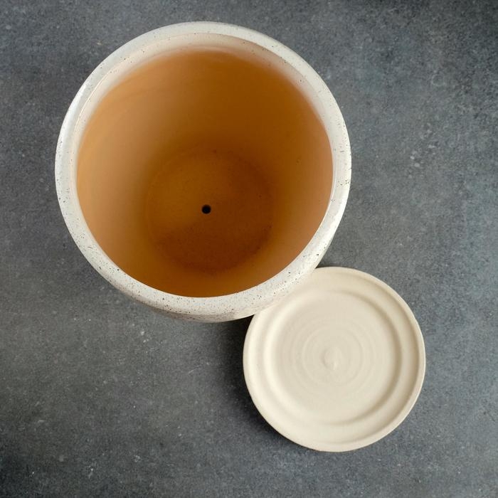 Горшок цветочный Горшок цветочный "Фикус №3" коричнево-белый 3л