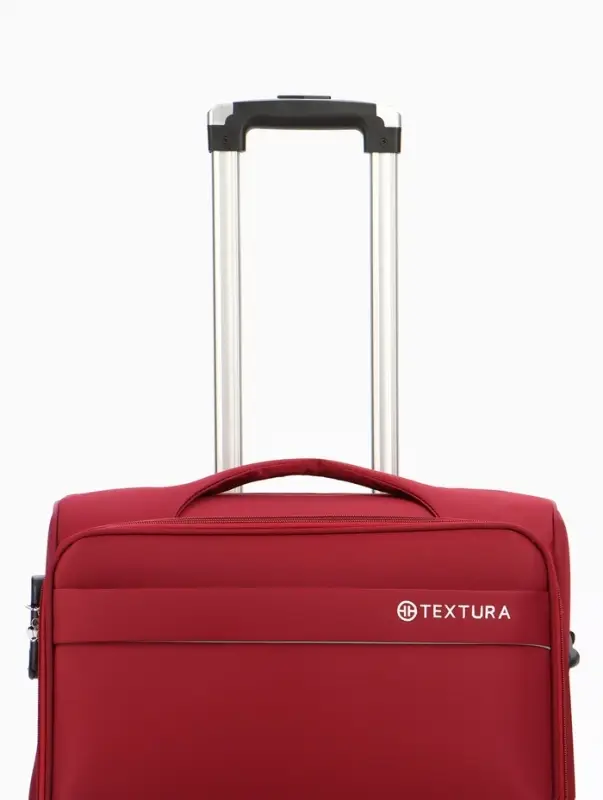 Чемодан на колёсах TEXTURA, с увеличением, кодовый замок, 42&times;26&times;68 см, 24", красный