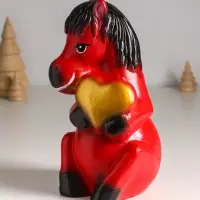 Копилка "Огненный конь с сердцем" 24 см, красный Копилка "Огненный конь с сердцем" 24 см, красный