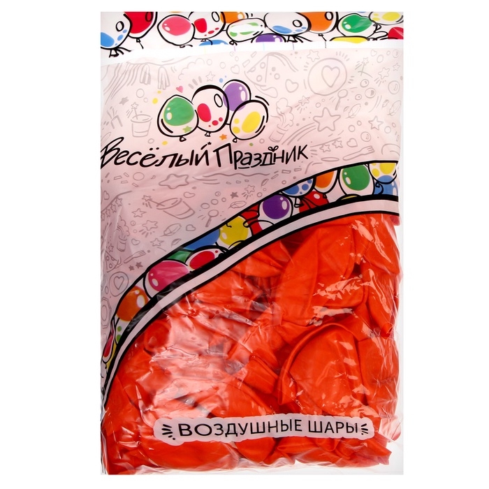 Воздушный шар латексный 12 Воздушный шар латексный 12" пастель, оранжевый, набор 100 шт.