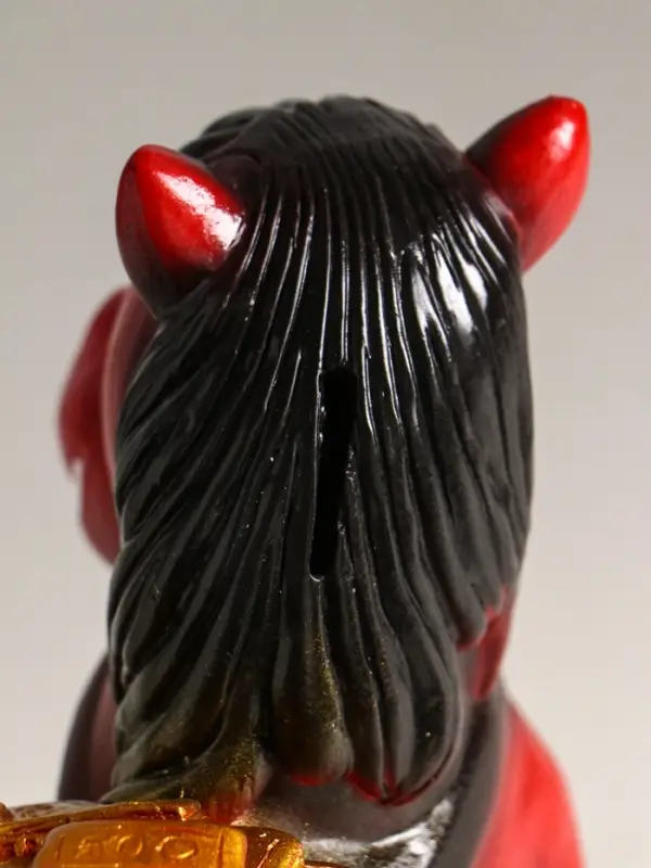 Копилка "Огненный конь с деньгами" 21 см, красный