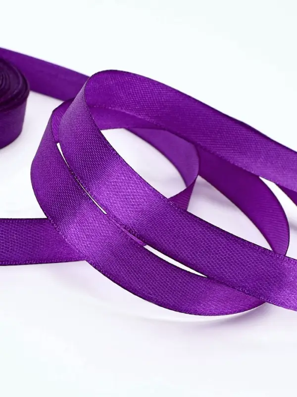 Лента атласная, 12 мм, 23±1 м, фиолетовая №34 Лента атласная, 12 мм, 23±1 м, фиолетовая №34