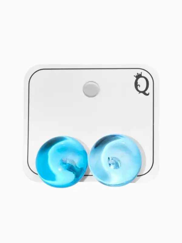 Серьги пластик "Монпансье" круг 1,5см, цвет голубой