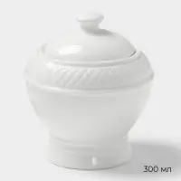 Набор сервировочный Magistro Argos, 2 предмета: молочник 300 мл, сахарница 300 мл, фарфор, белый