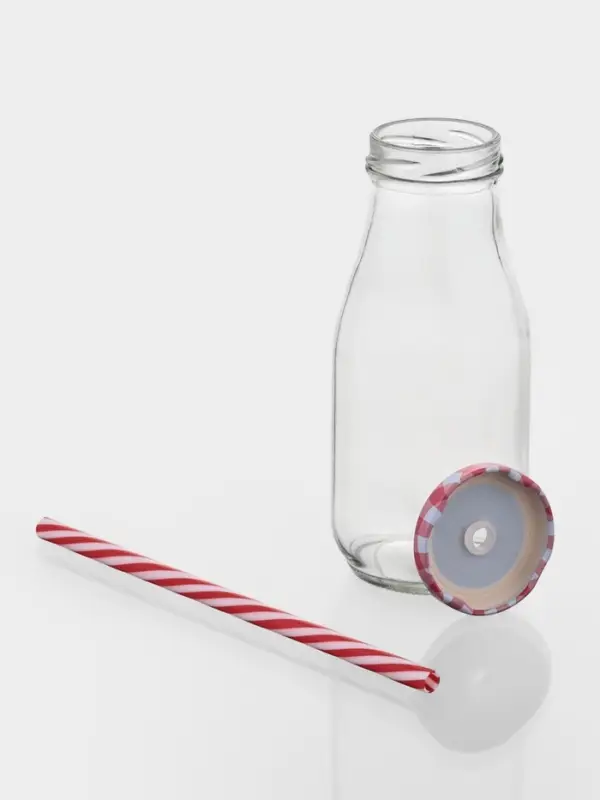 Бутыль &laquo;Лаконичность&raquo;, 350 мл, с крышкой и трубочкой, 6.5&times;15.5 см, стекло