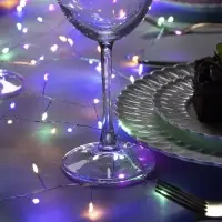 Гирлянда &laquo;Мишура&raquo; 5 м, роса, IP20, серебристая нить, 200 LED, свечение мульти, 12 В